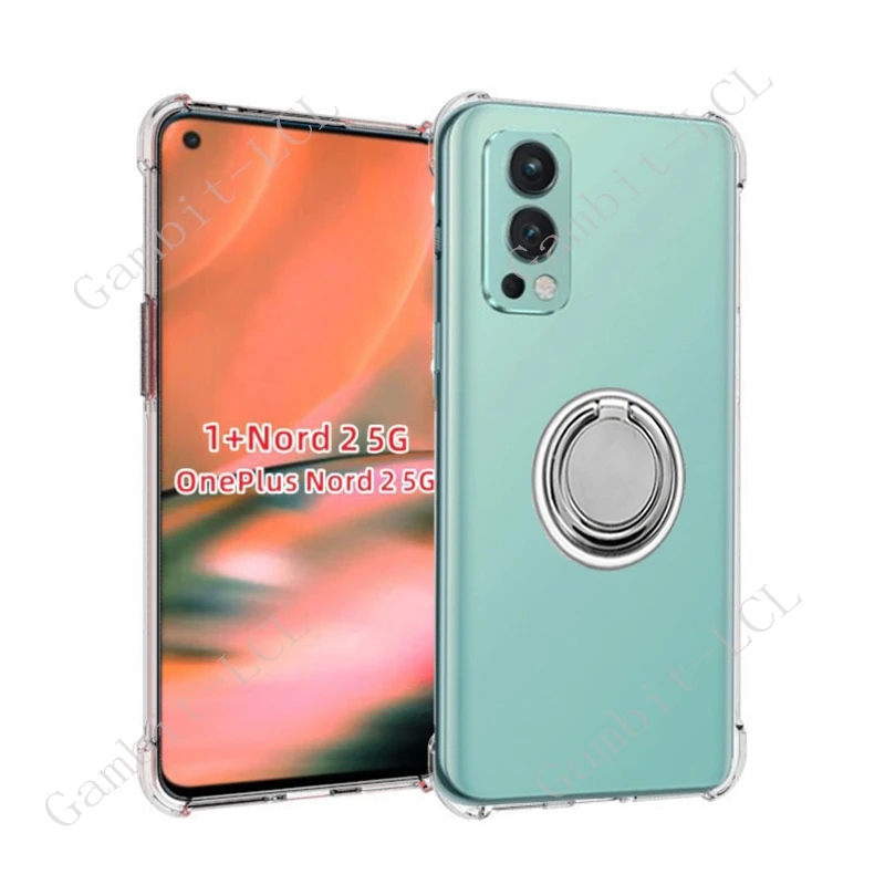 Для OnePlus Nord 2 5G 1+ Nord2 DN2101, DN2103 Задний кольцевой держатель Кронштейн Чехол для телефона Мягкий силиконовый чехол из ТПУ на OnePlusNord2