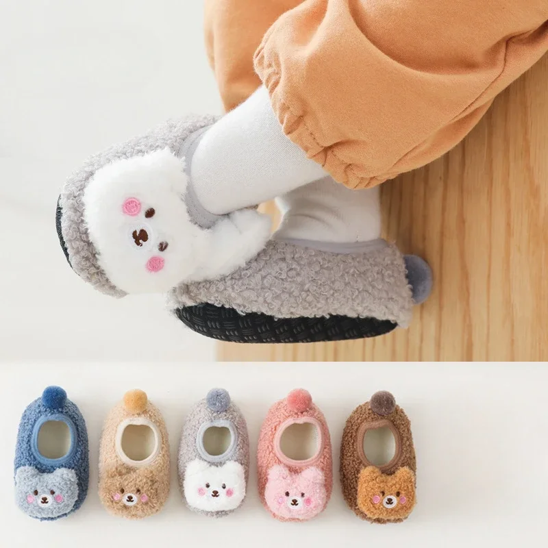 Baby Floor Socks Thickened Baby Baby Socks Autumn and Winter Men's and Women's Treasures Cartoon Toy Shoes Walking Socks