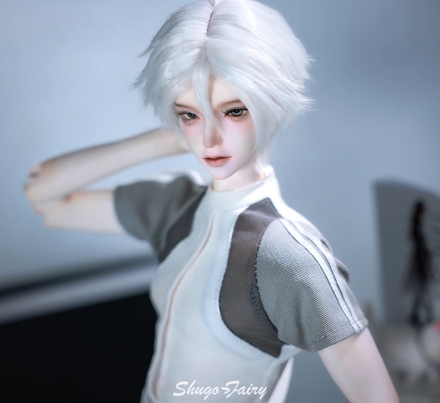 ShugaFairy 1/4 Thugoy A Fullset BJD Bubo Casual Minimalist Everyday Youth Grey-and-White Sportswear MC Resin Ball Jointed Doll