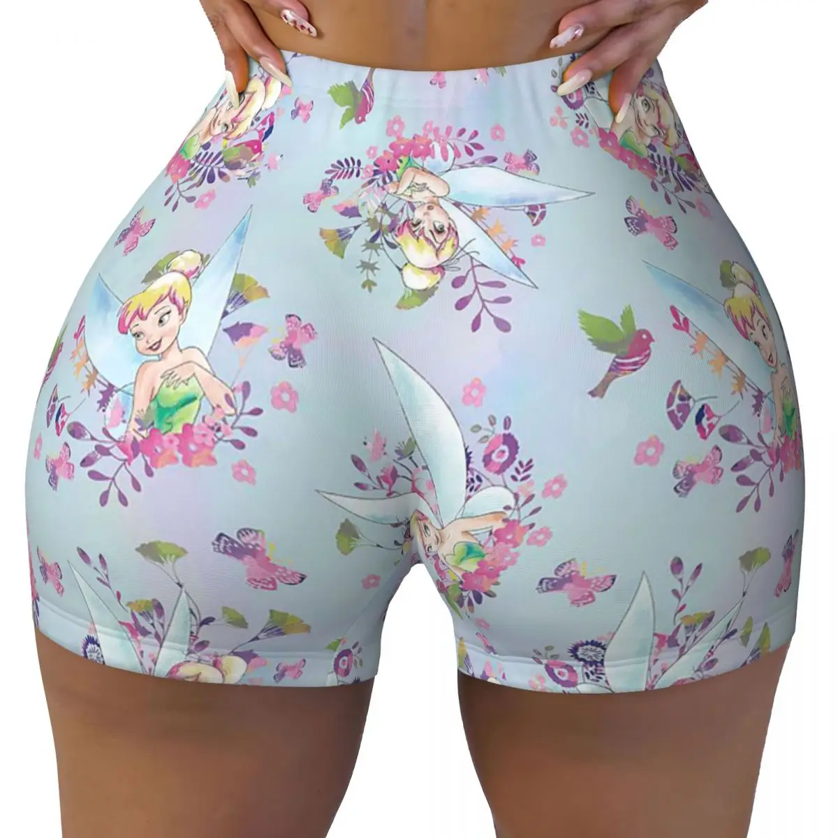 

Custom Tinkerbell Fairy Volleyball Biker Workout Shorts Women Athletic Gym Yoga Shorts