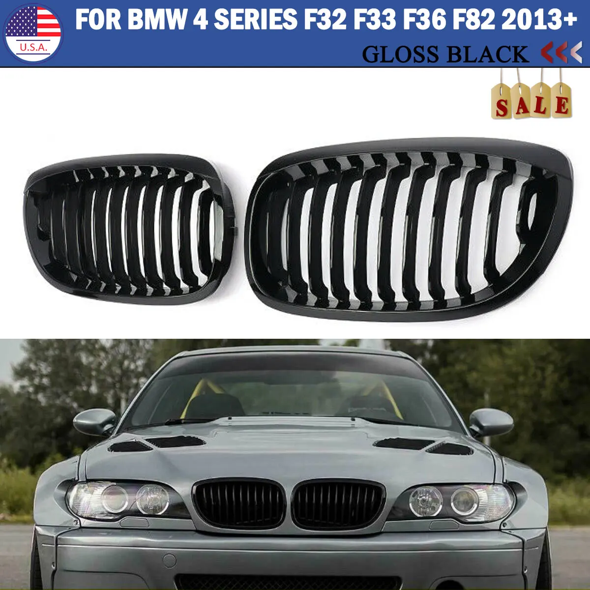 MAGICKIT for BMW 3-Series E46 Coupe 2003-2006 Facelift Gloss Black Front of the Car CAR Accessories