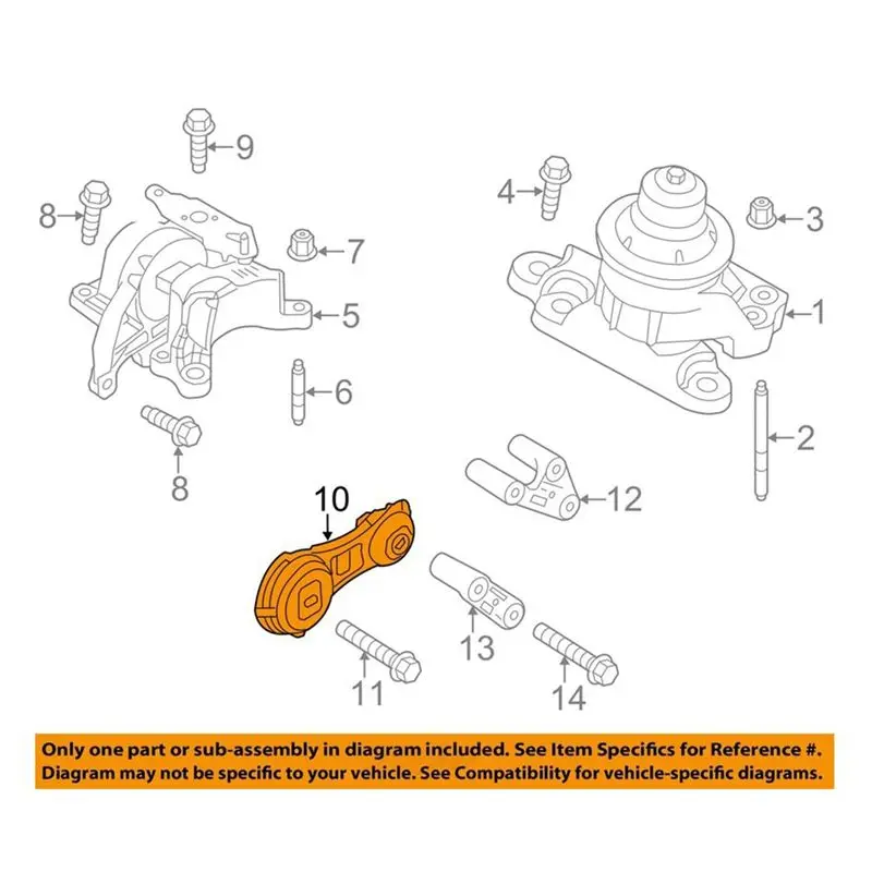 Engine Rear Torque Strut Mount DB5Z-6068-A DB5Z-6068-C For Ford Explorer 3.5L 2011-2015 Transmission Mount DB5Z-6068A-A28K