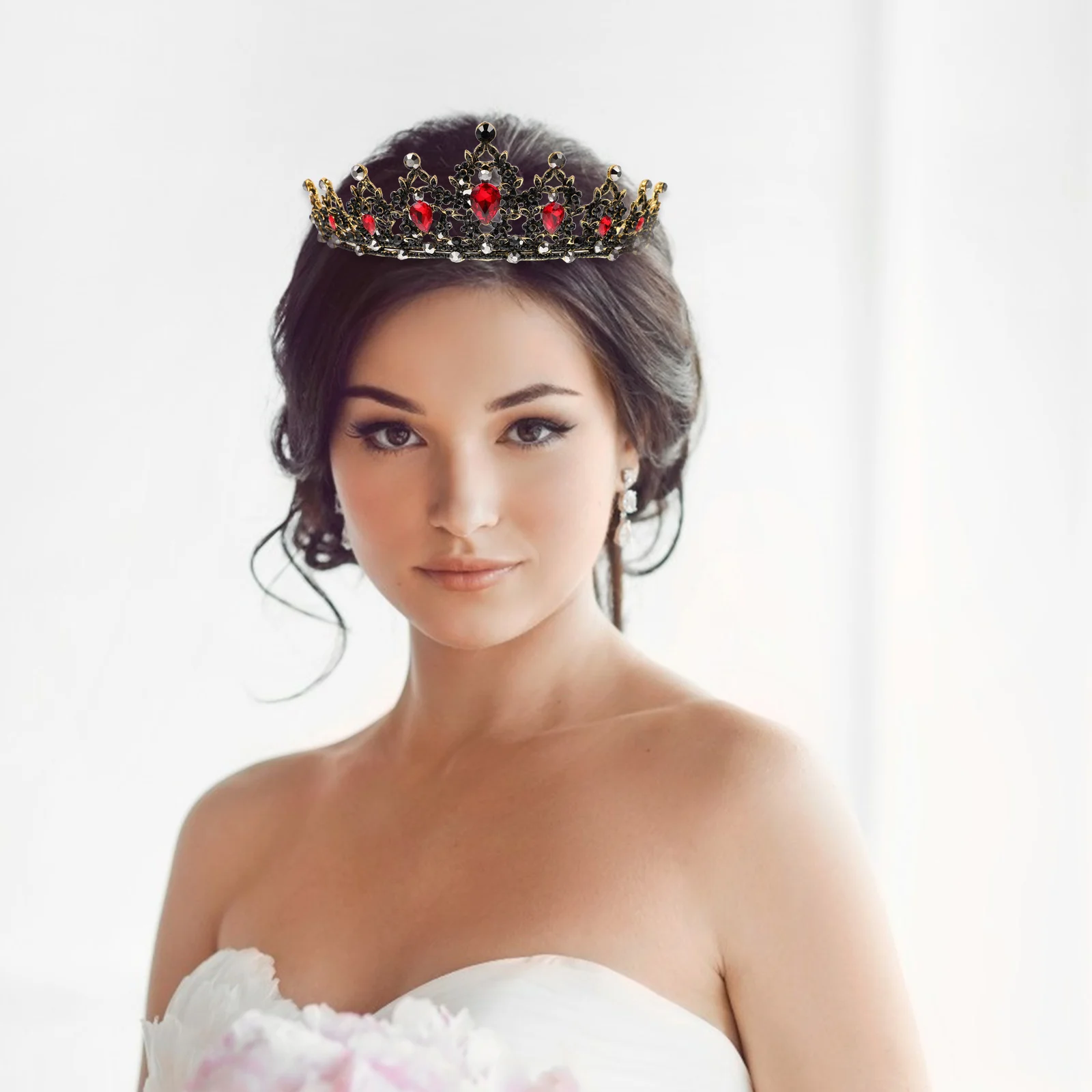 

Rhinestone Crown Bridal Headdress Wedding Tiara Hair Band Sparkling Fashion Show Photography Decoration Accessory