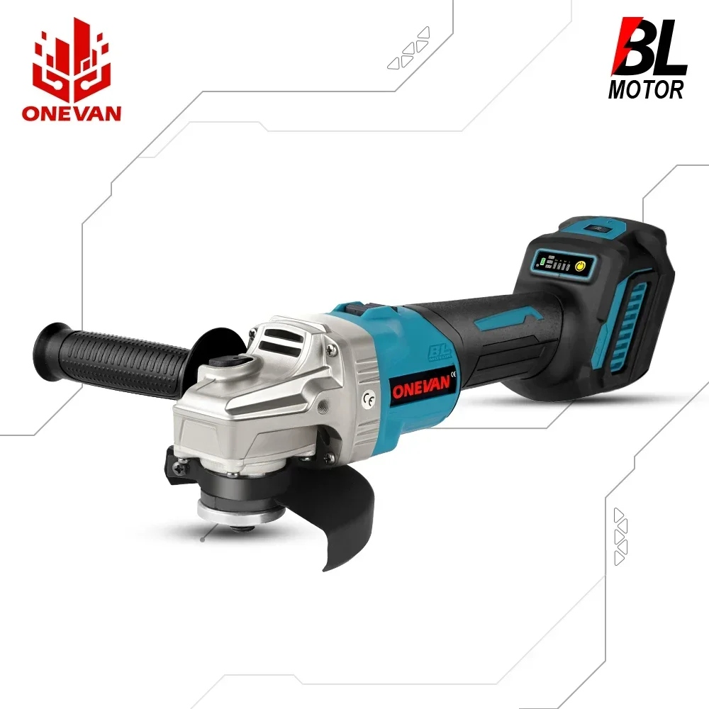 Onevan 125 mm sem Escova sem Fio Moedor de Ângulo Elétrico Velocidade Faça Você Mesmo Polisher Máquina Corte Ferramenta Elétrica para Makita 18v Bateria