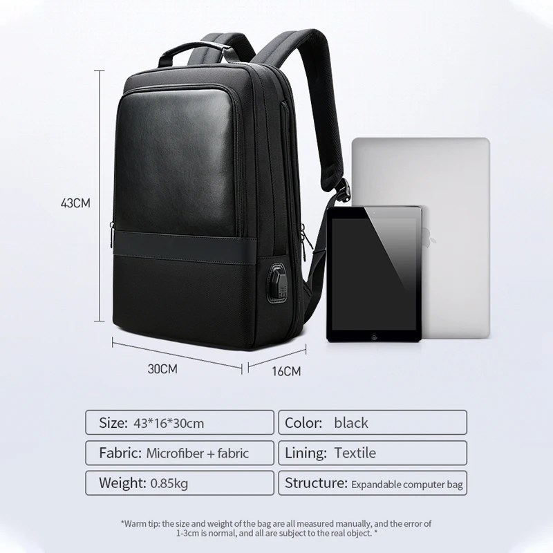 Imagem -06 - Bopai Mochila de Viagem Mochila de Negócios Mochila de Negócios Escola Mochila Usb Expansível Grande Capacidade 15.6 Mochila de Moda Portátil à Prova de Água