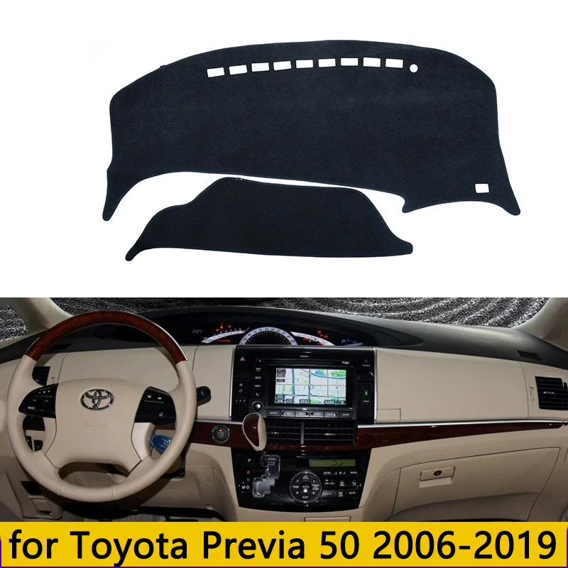 Car Dashboard Mat for Toyota Previa 50 2006-2019 XR50 Estima Tarago Dash Board Cover Sunshade Mats Anti-slip Pad Carpet Dashmat