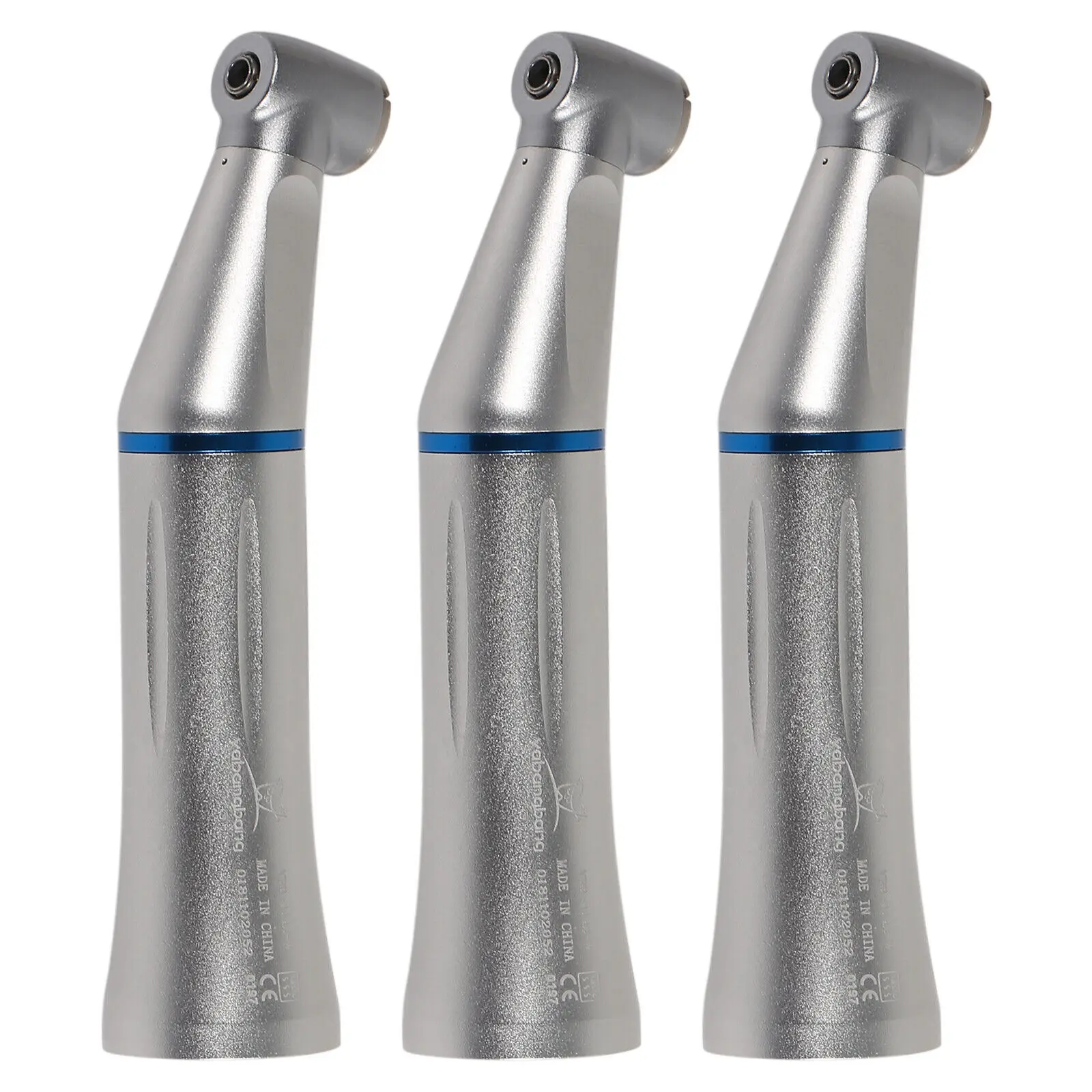 

3PCS NSK Style Dental Inner Water Spray Contra Angle Low Speed Handpiece Push Button 1:1 Blue