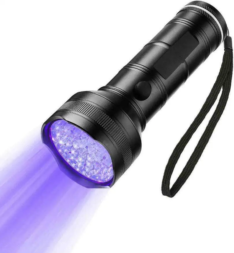 

Portable UV 395nm Black Light 3W Flashlight 51 LED Dry Battery Ultraviolet Light Flashlight Blue UV for Pet Urine Check