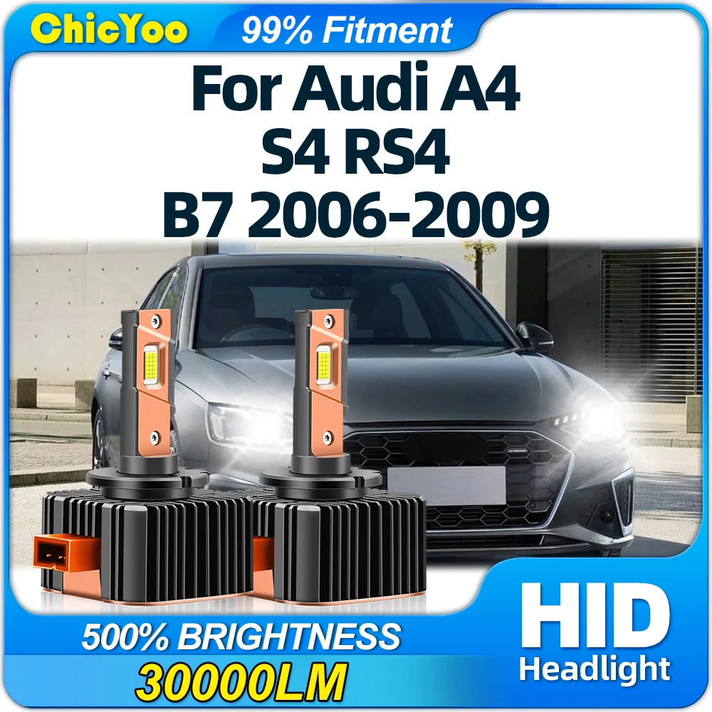 

120W 30000LM Canbus Error Free Car LED Headlight Bulbs 6000K White HID Xenon Lights For Audi A4 S4 RS4 B7 2006 2007 2008 2009