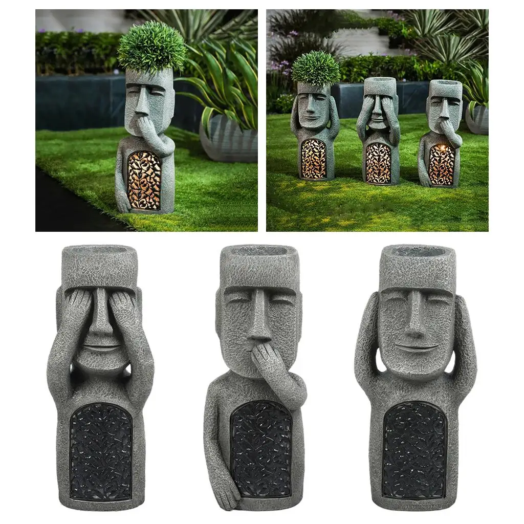 

Polyresion Easter Island Statue Ornament, Funny Ahu Moai, From Monolith Sculpture, 25 Cm
