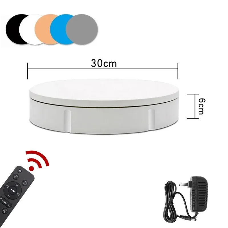 30CM Electric Turntable Display Stand Remote Control Rotary Table Photography Rotating Platform Load 150KG 20-60S/R Adjustable