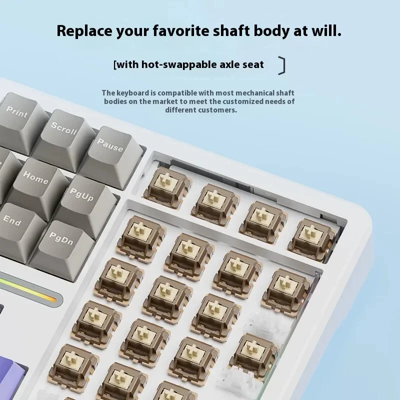 Aula F108 Mechanical Keyboard Wireless Tri Mode 108keys Pbt Hot Plug Rgb Long Battery Life Customized Gaming Keyboard Laptops