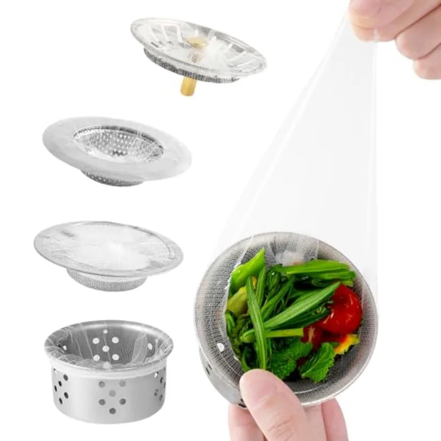 

Pack Kitchen Sink Strainer Mesh Bag, Anti-Clogging Disposable Sink Drain Covers, Kitchen Essentials Sink Filter Nets, Fits Most