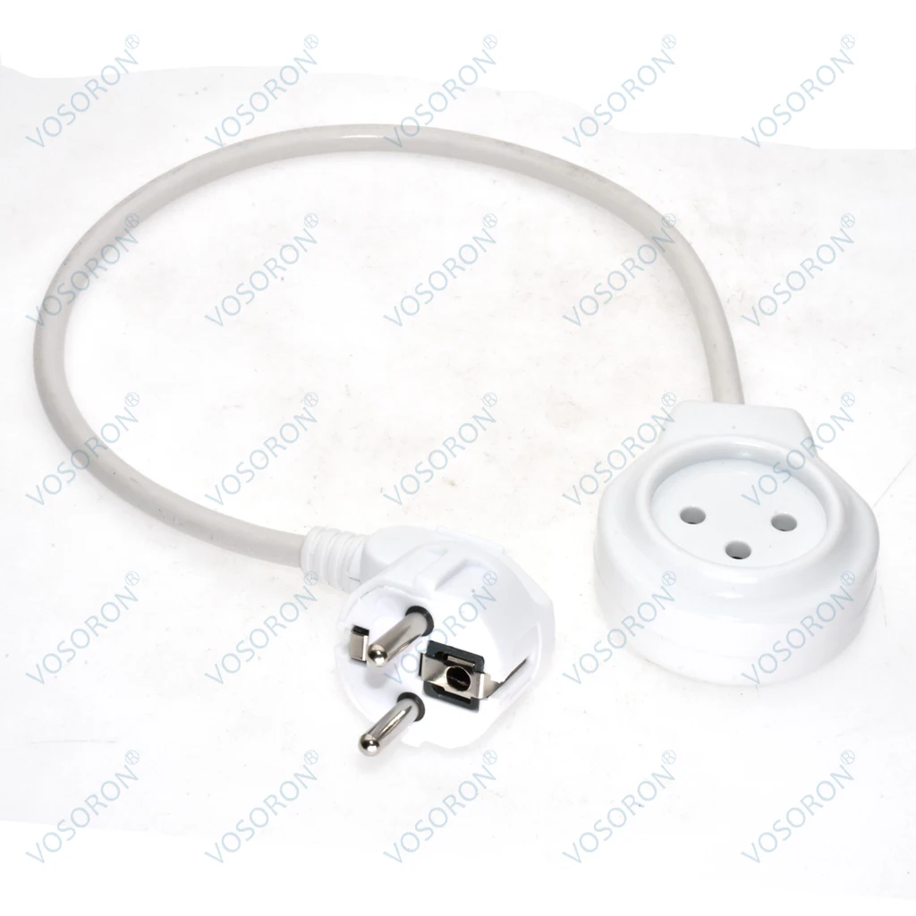 European 2 Pin Male plug to Israel SI 32 Outlet Socket  Rewireable Power Extension Cord Cable, 3G1.5mm Wire