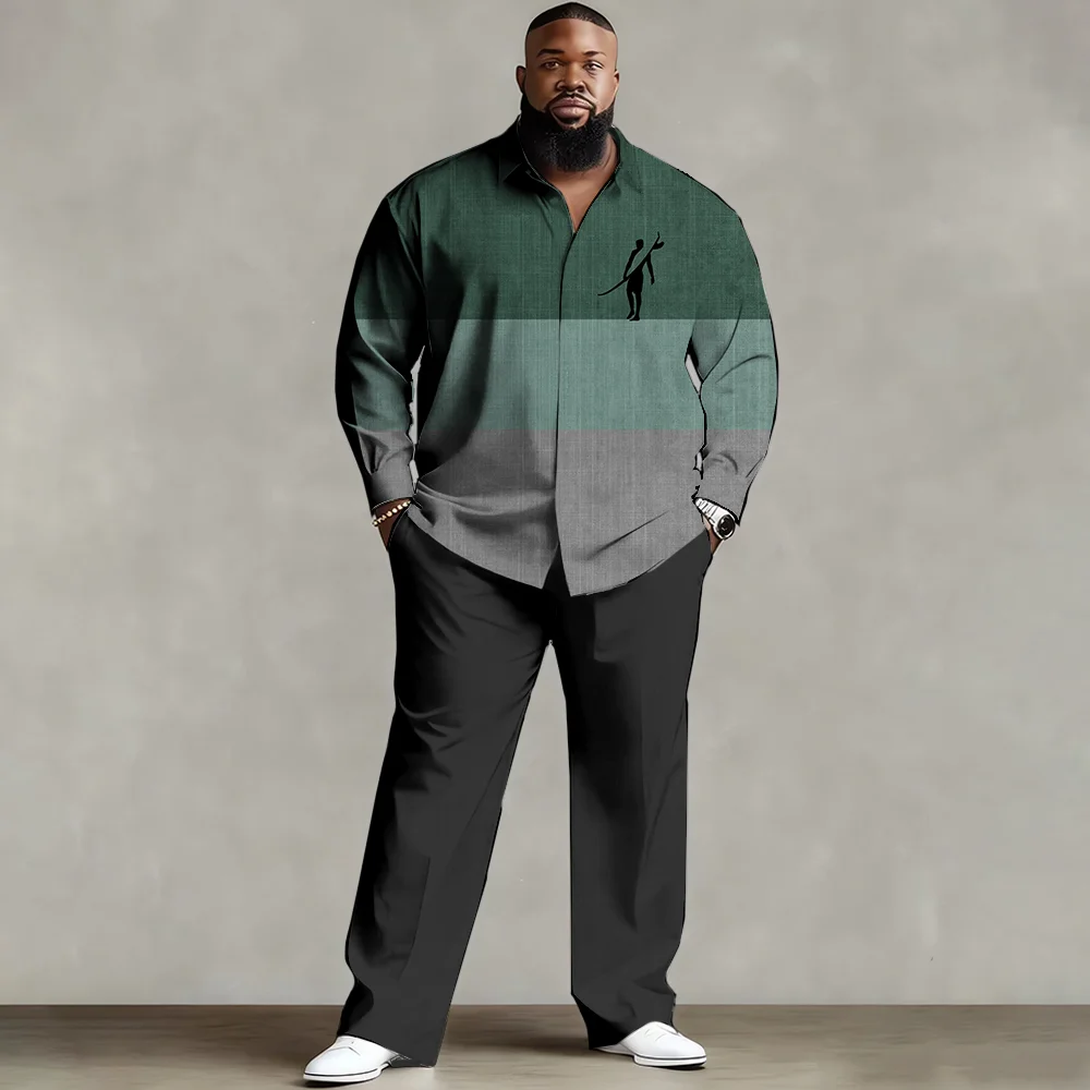 

S-9xl plus size Men's Shirt Set: Plaid-Modern Style - Soft Cotton Blend, Sleek Asymmetric Check Prints, Wrinkle-Resistant,