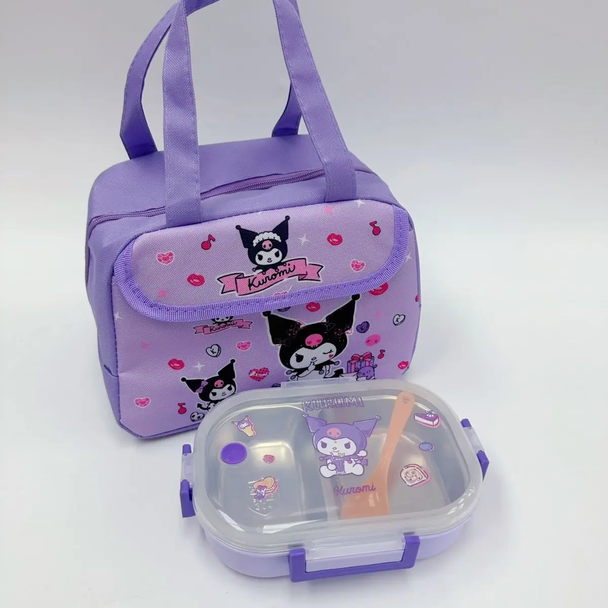 750/1000Ml Kawaii Hello Kittys Lunch Box 304 Metal Anime Cinnamoroll Kuromi Lunch Box Insulated Bag Student Bento Lunch Box Gift