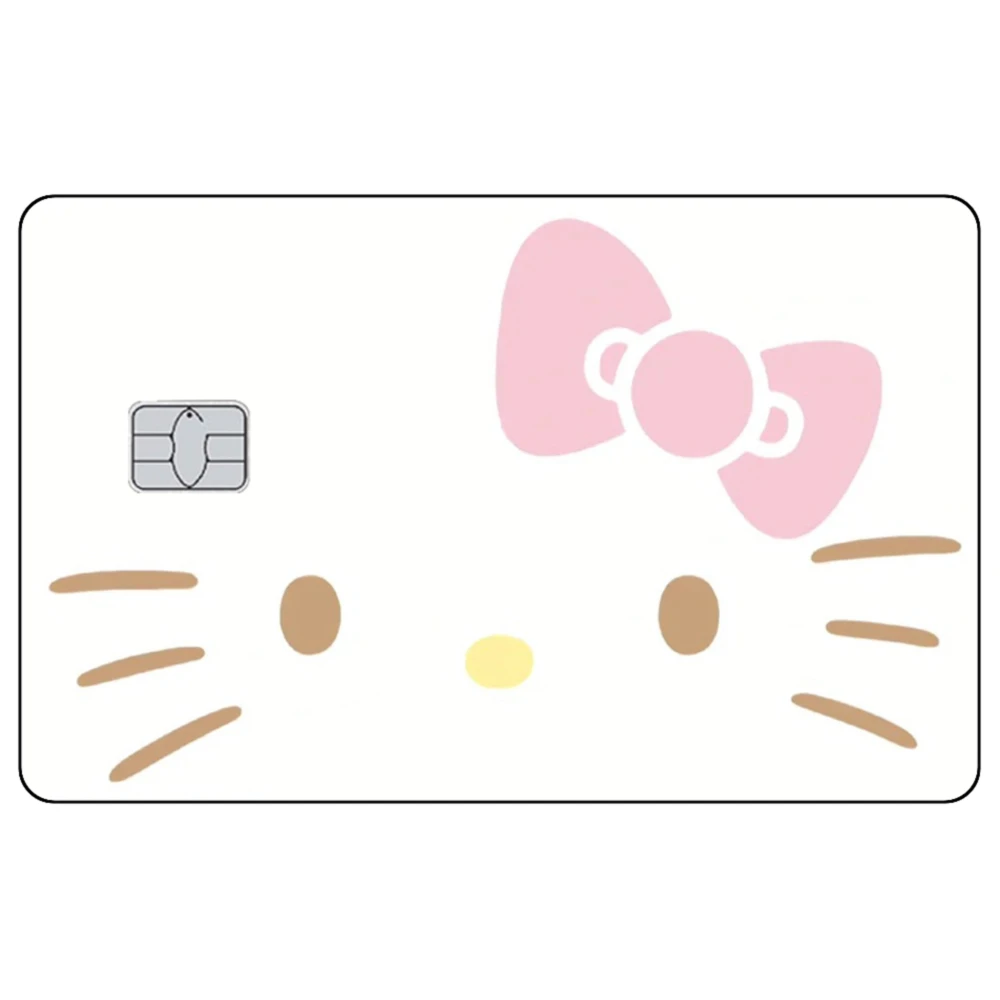 귀여운 고양이 무광 스티커 카와이 애니메이션 신용카드 스티커 비자 마스터카드 은행 직불카드... - 2