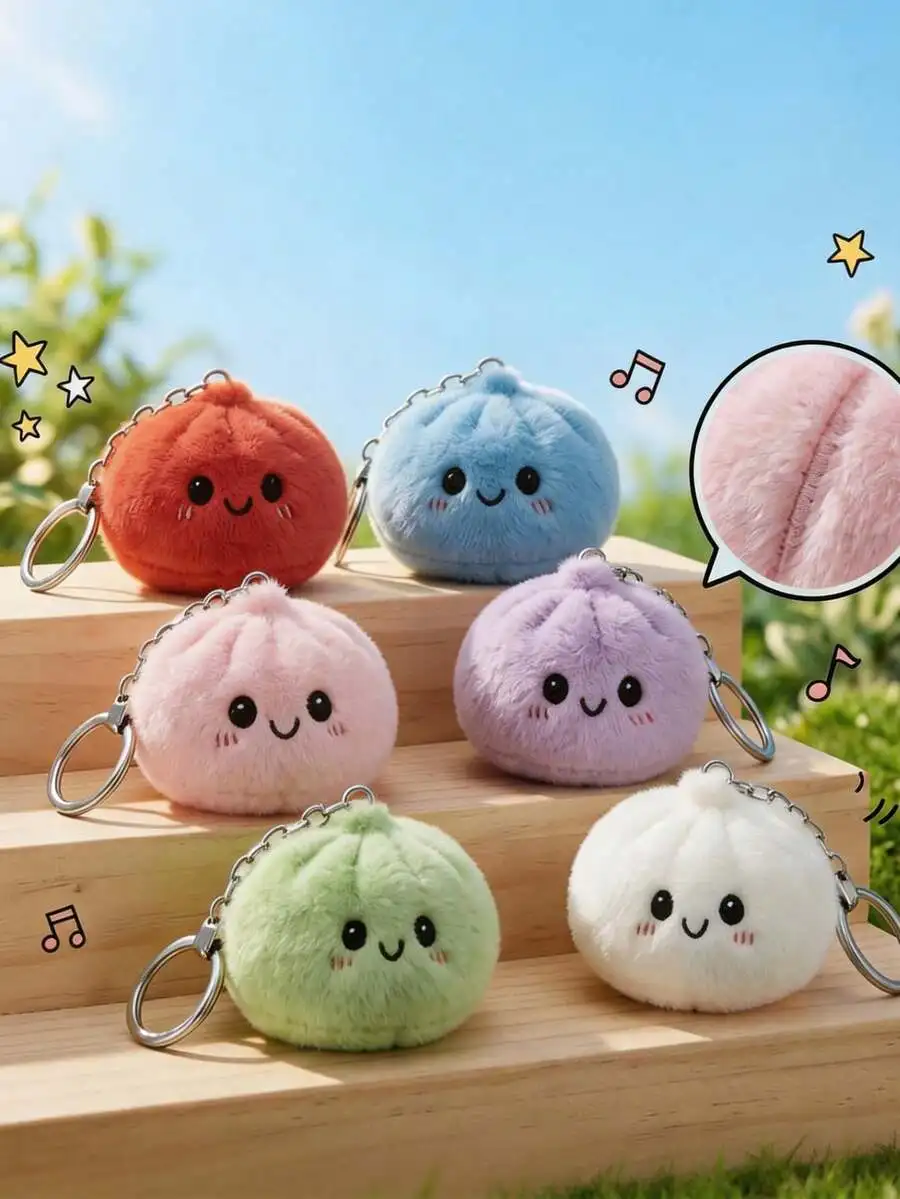 

Cute Steamed Bun Plush Doll - Adorable Dumpling Soft Squeeze Stress Relief Doll, Fluffy Bun Keychain Pendant Suitable For Backpa