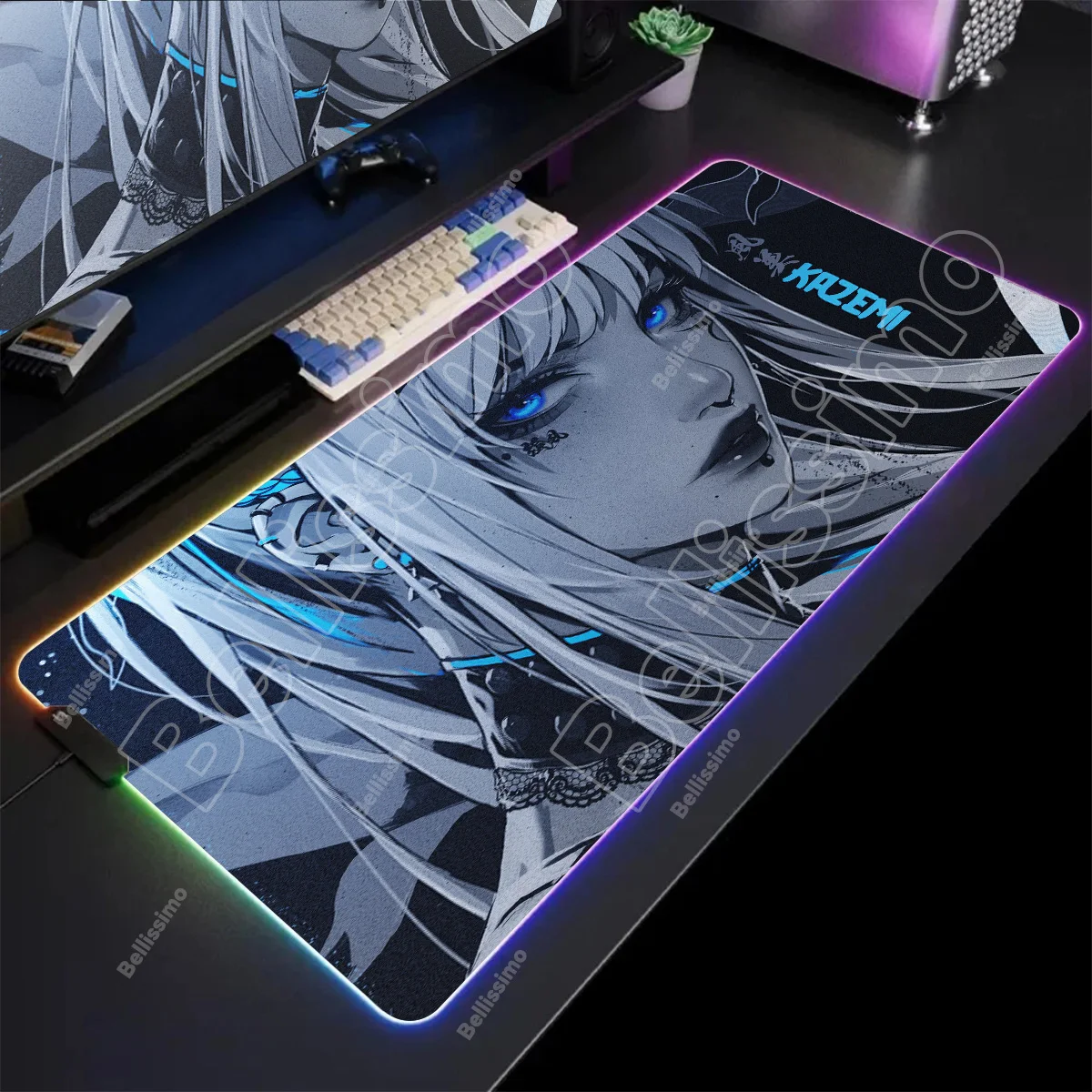

Rubber Computer Gaming Mausepad With Backlight Yuki Aim RGB Mousepad Pc Gamer Keyboard Cool Mouse Pad LED Luminescence Mouse Mat