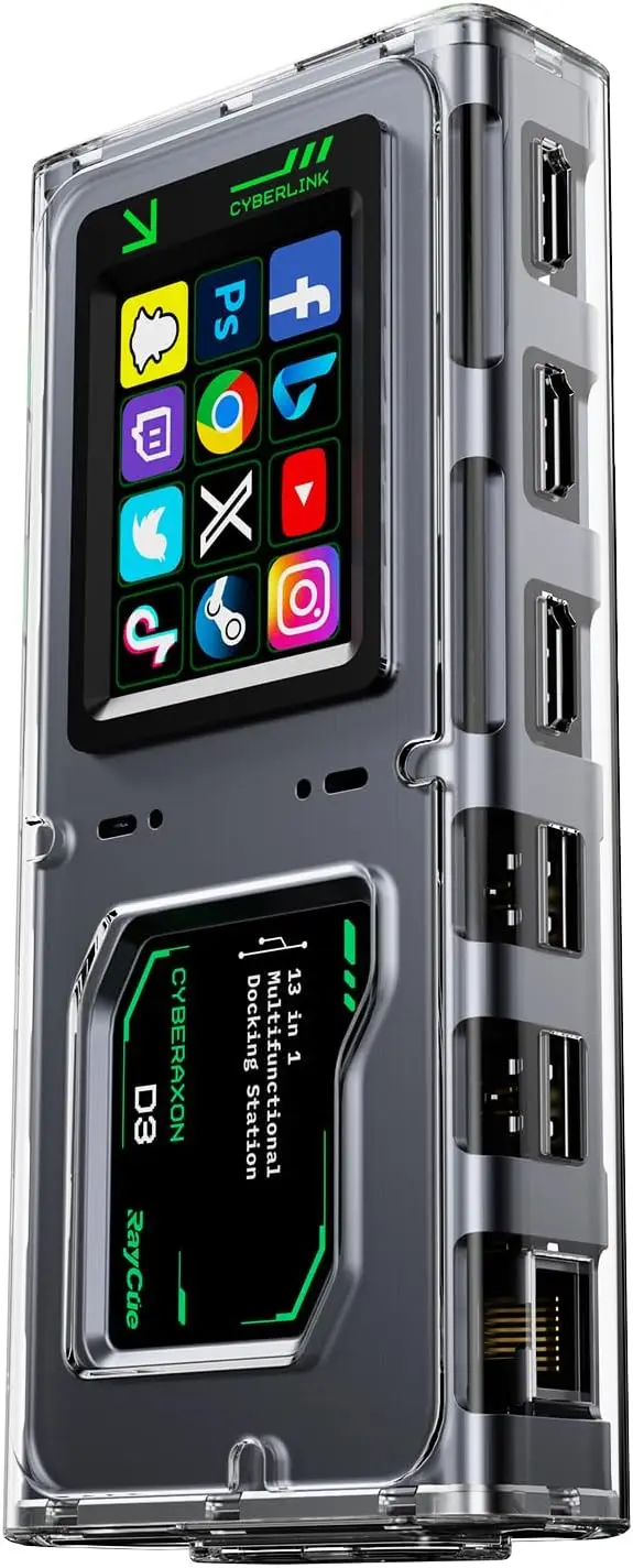 

13-in-1 USB-C Docking Station with Touchscreen, 3 HDMI Ports, 100W PD Charging for Mac/Windows/iPad