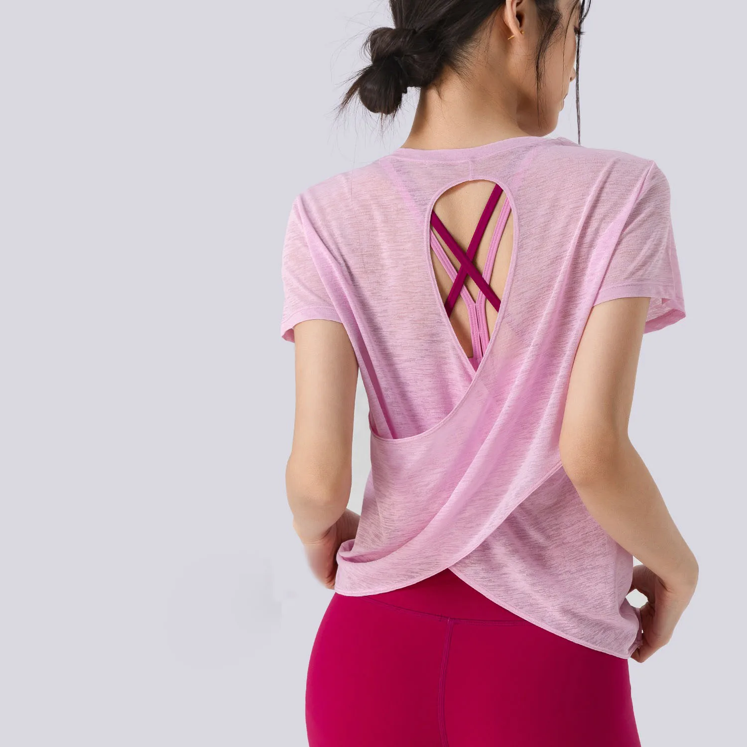 

Gym Tops Mesh Hollow Back Workout Shirts Women Loose Sports Tank Tops Breathable Yoga Running Shirts Fitness Clothing Sportswear