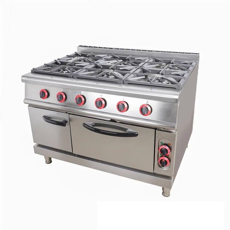 Gas Six-head Cabinet Type Clay Pot with Electric Oven Western Kitchen Equipment Commercial Use with Electric Oven