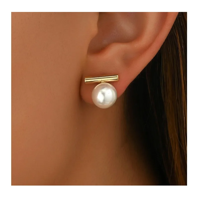 

Элитные серьги-гвоздики Sensei для женщин, нишевый дизайн с инкрустацией жемчугом, простые серьги в студенческом стиле