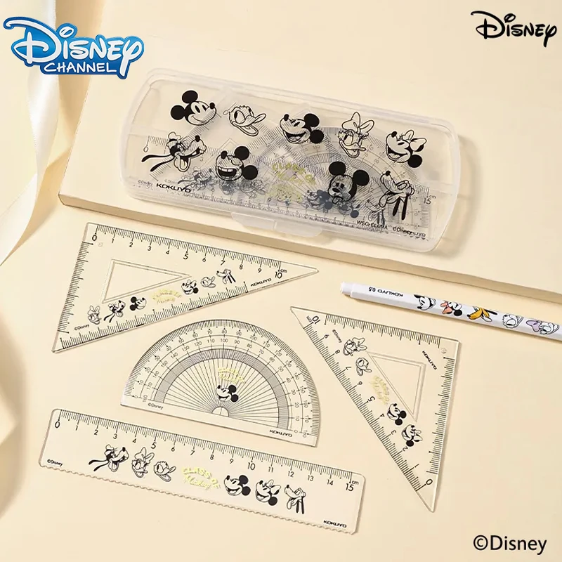 Disney Mickey Mouse Set of Rulers Ruler 15cm Triangle Ruler Semicircle Ruler Child Birthday Gift Cartoon Stationery