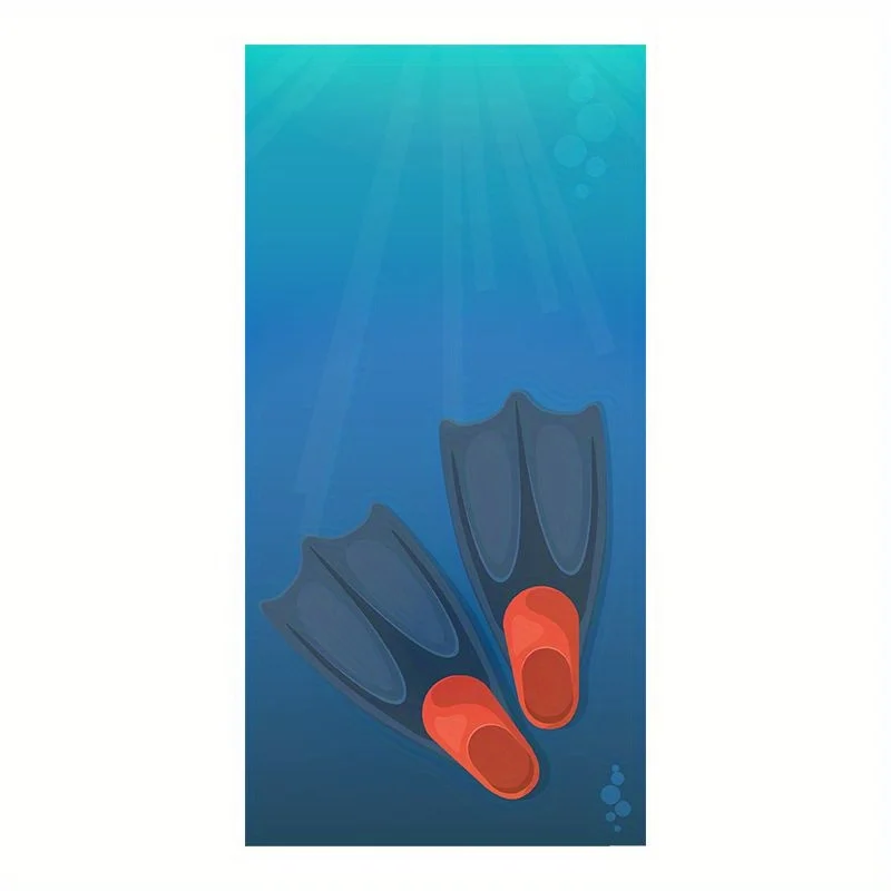 

Beach Towel Underwater Diving Fins Printed Pattern Sunscreen Windproof Suitable For Swimming Pool Camping Travel Blanket