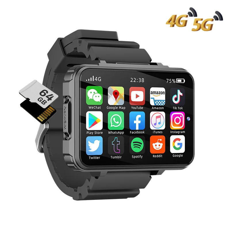 VP999 Smart Watch Big Screen 1400mAh Android Health Dual Camera GPS Wifi Calling Message Alarm Clock S999 4+64GB Smart Watch 4G