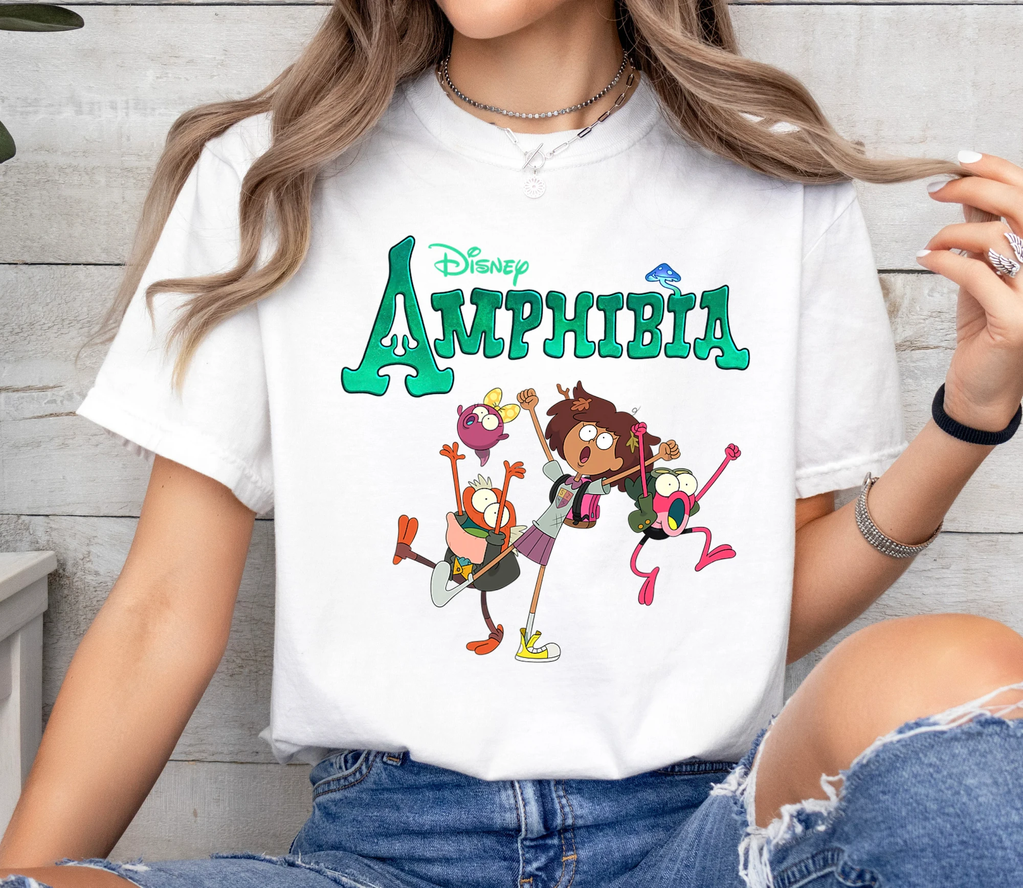 

Футболка Disney Amphibia, рубашки с персонажами, одинаковые рубашки для всей семьи Disneyland, футболки Magic Kingdom, тематический парк WDW Epcot