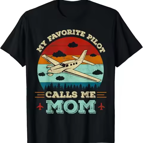 my favorite pilot calls me mom funny future mother T Shirt