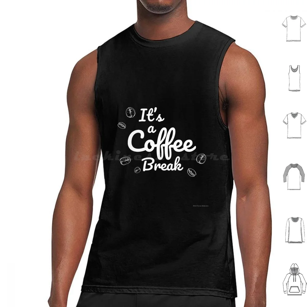 It's A Coffee Break Tank Tops Print Cotton Coffee Coffee Coffee Design Coffee Bean Coffee Brown Pure Coffee