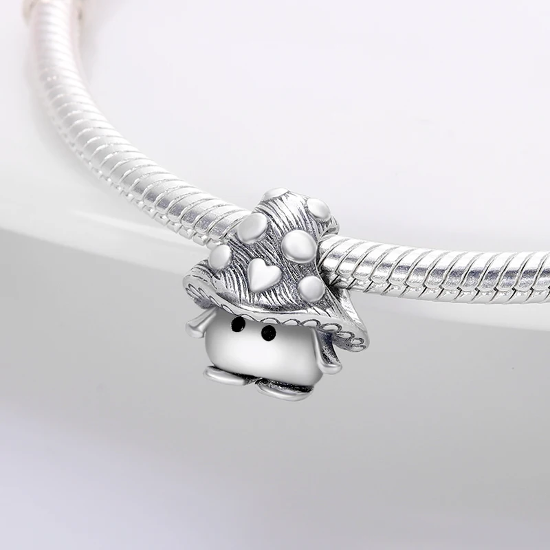 

2024 Hot Sale Cute And Playful Mushroom Man Charm Beads Fits Pandora Bracelet Women 925 Silver Pendant Beads DIY Jewelry Gift