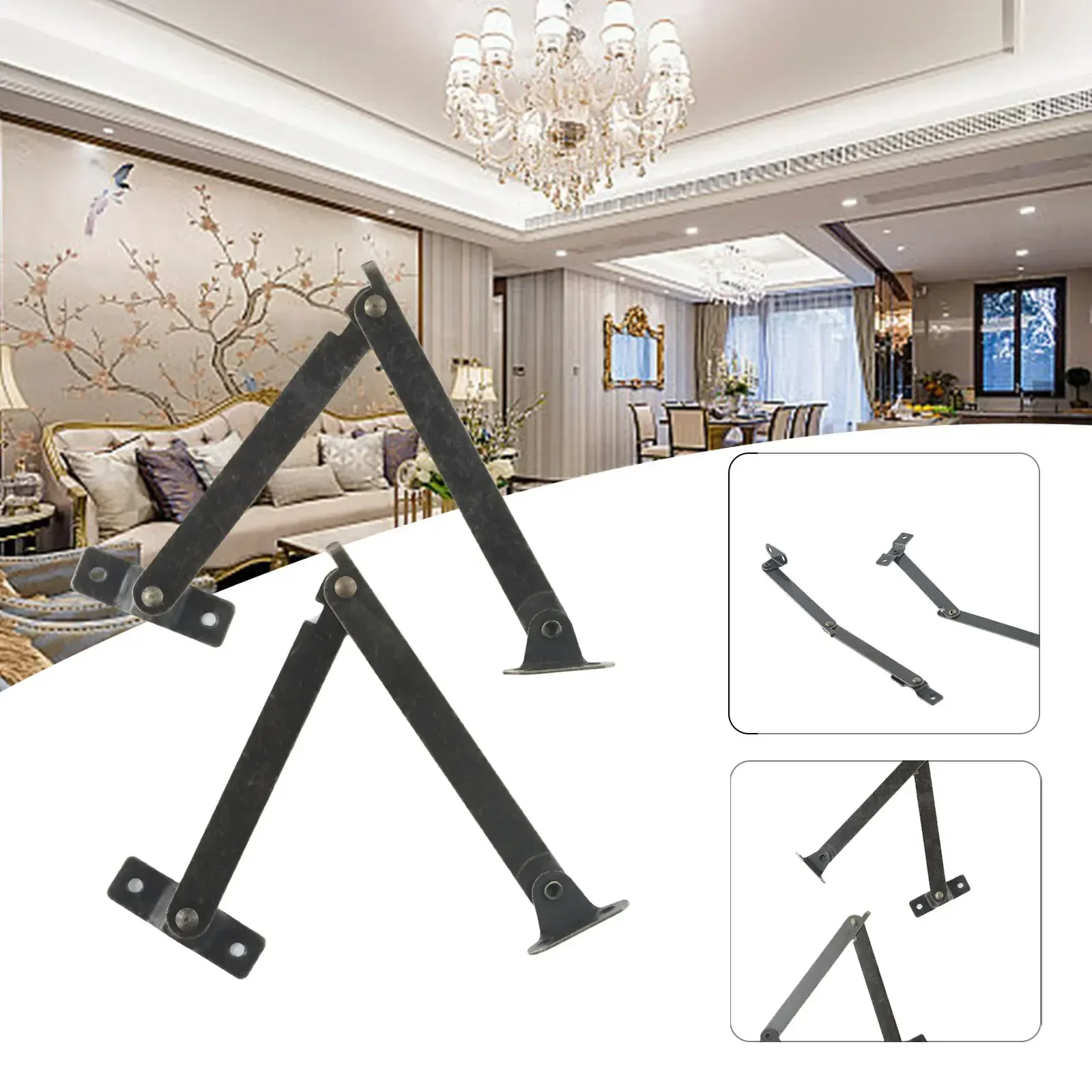 Wooden Box Support Support Tripod Silver 195mm 2PCS 40mm Black Corner Movable Support Green Bronze Hardware Iron