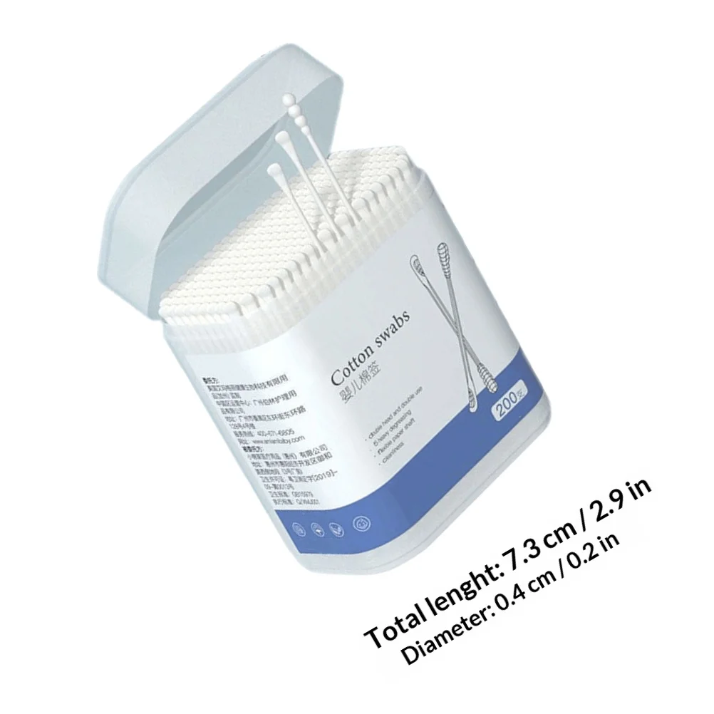 1 boîte de coton-tige pour bébé, Double tête, sans danger pour les oreilles, le nez et les yeux, dissolvant de cire, bâtons applicateurs pour enfants, coton jetable