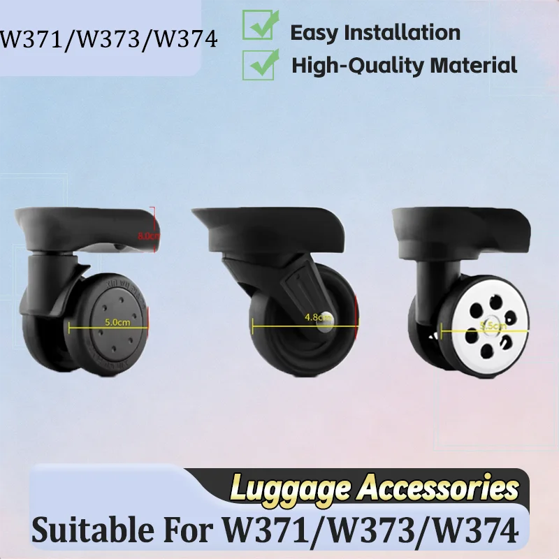 

For W371/W373/W374 Premium Luggage Wheels 360° Rotation TPU Ultra-Quiet Heavy Duty Universal Suitcase Repair Parts