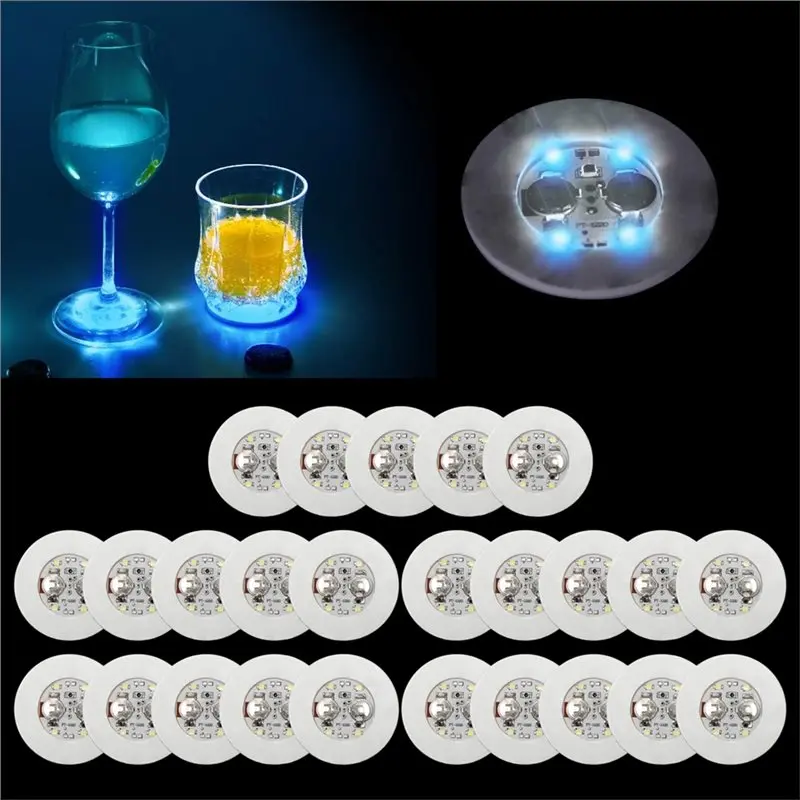 TFORU-LED Coaster Light Up Coasters 25Pcs LED Bottle Light Bottle Glorifier LED Stickers For Drinks Purples