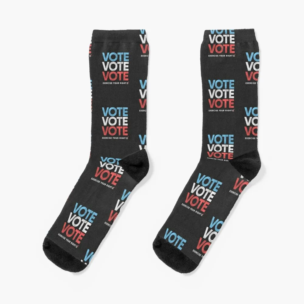 Retro Distressed Vote T-Shirt, Exercise Your Right Socks Climbing moving stockings custom Socks Man Women's