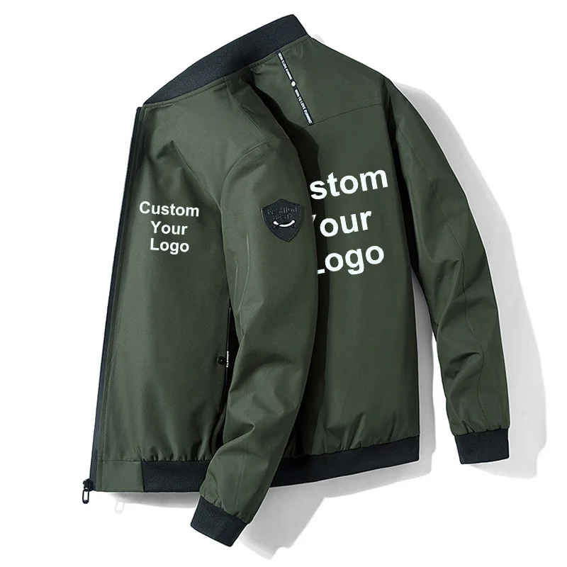 New Men's Customize Your Logo Casual Jacket Men Fashion Loose Mens Jacket Sportswear Jacket Mens Jackets and Coats