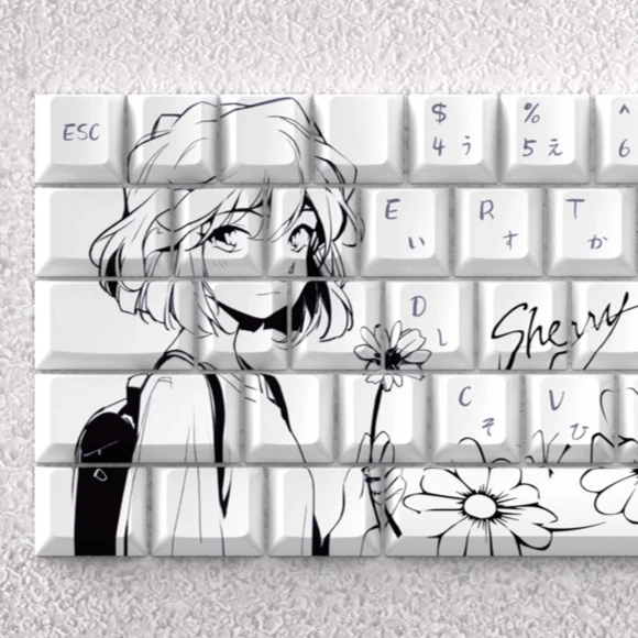 

Haibara Ai Theme Custom Keycap Анимация Высококачественные PBT Chreey Dye-Sub Симпатичные индивидуальные механические колпачки для клавиш с клавиатурой
