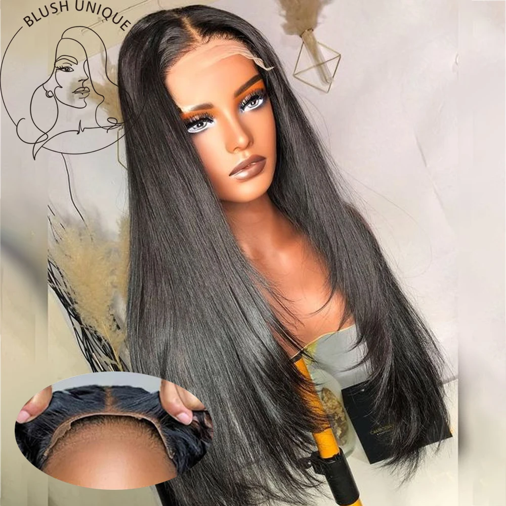 

HD Layered Lace Front Wig Wear & Go Glueless Lace Wig Synthetic Straight Lace Wigs No Glue 4x4 Lace Pre Cut Wig Lace Closure Wig