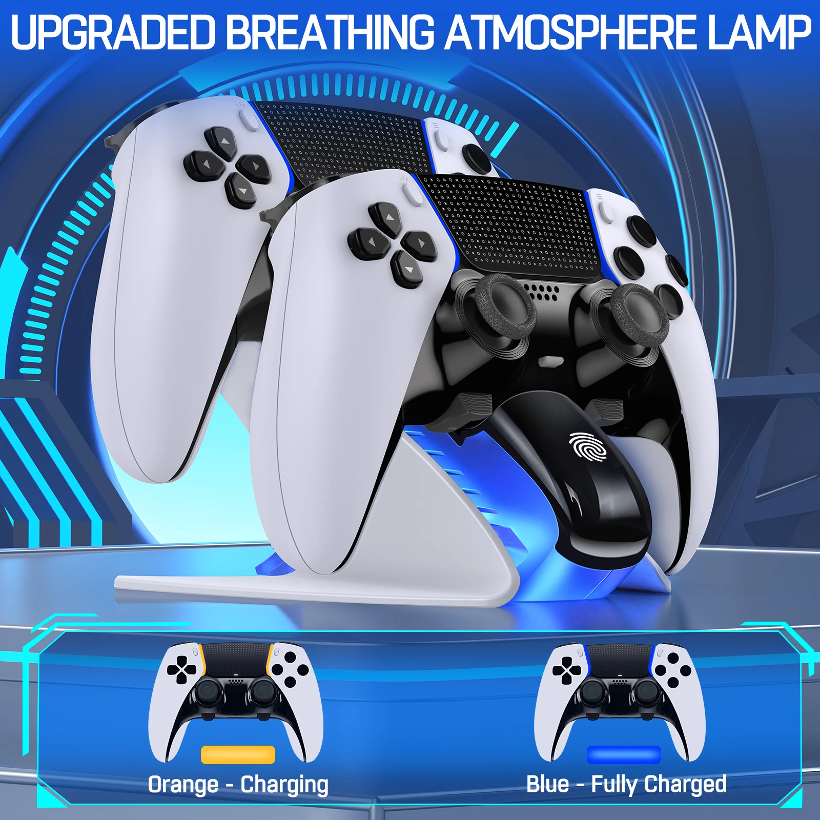 BEBONCOOL-cargador Dual Dualsense para PS5, base de carga con Cable USB C para ESTACIÓN DE PS5 y Playstation 5