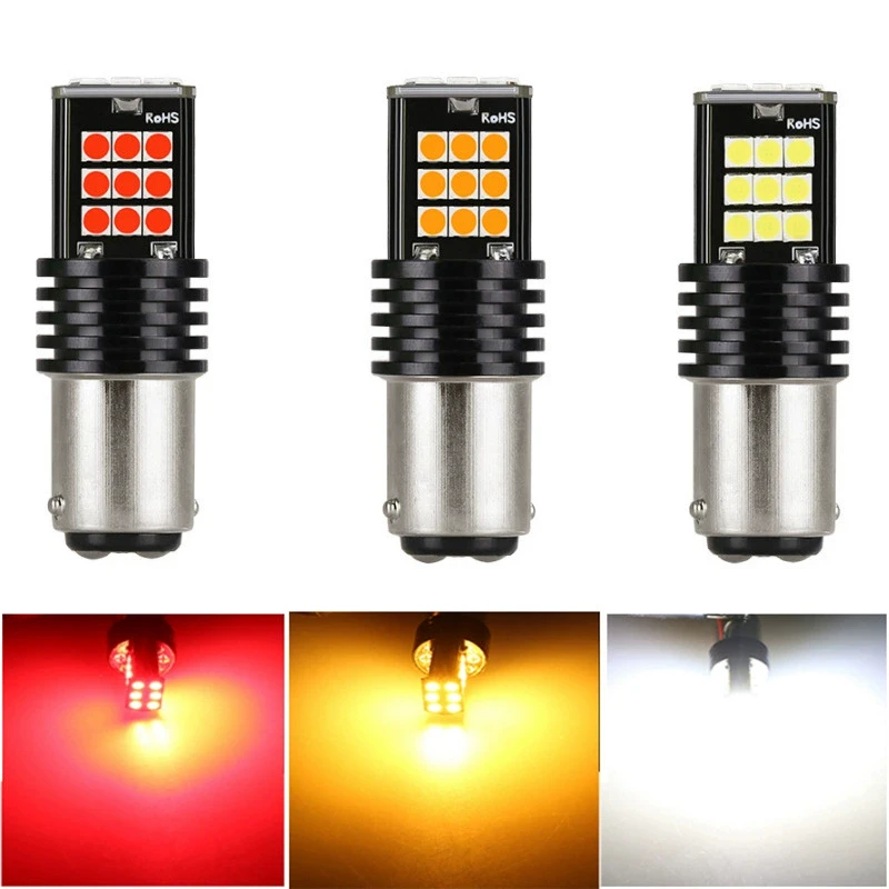 

2 шт. 1156 BAU15S PY21w 1157 BAY15D T20 7443 7440 Светодиодные лампы 3030SMD CANBUS Автомобильная задняя лампа Резервный стоп-сигнал указателя поворота