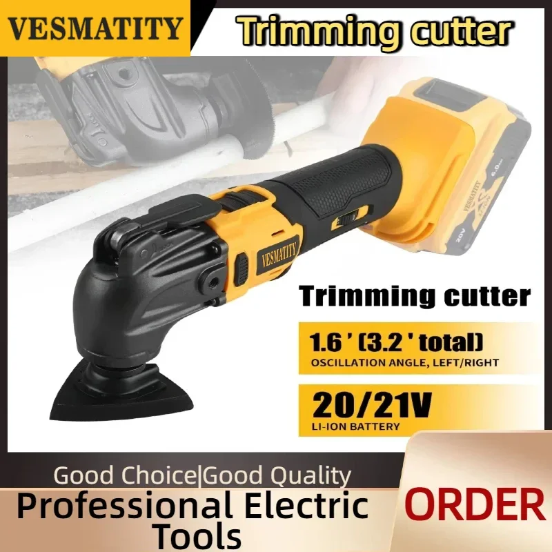 VESMATITY Brushless Oscillating Multi-Tool Rechargeable Quick Blade Change for Sanding Trimming Grinding Cutting Jobs