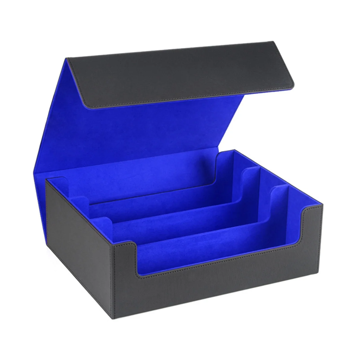 Caja de almacenamiento de tarjetas para intercambio, estuche de cubierta de tarjetas, cierre magnético para tarjetas de juego magnéticas, negro y azul, más de 1800 PU