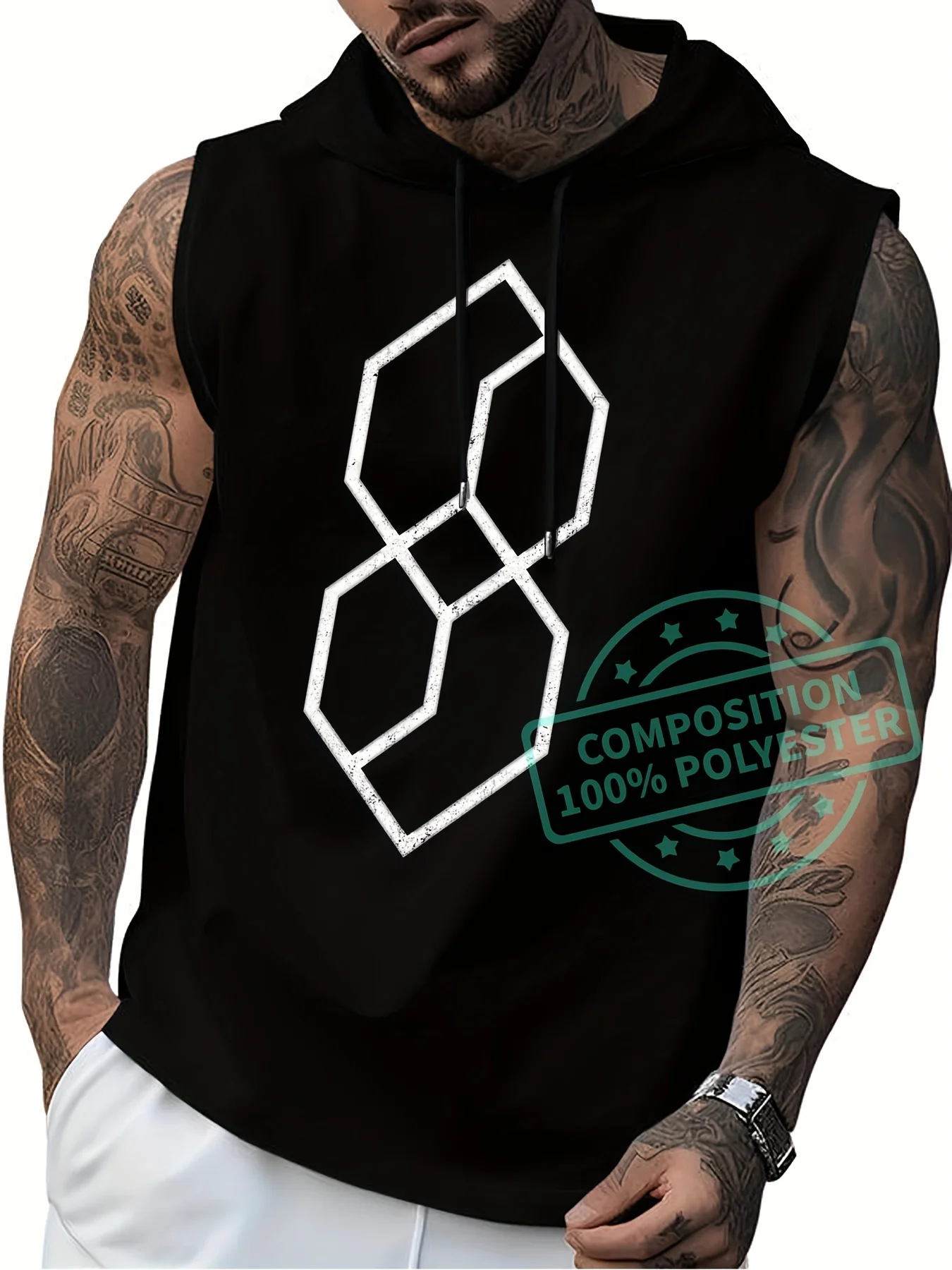 

Men's Summer Leisure Sports Fitness Loose Letter Pattern Printed Comfortable Breathable Round Neck Sleeveless Tank Top
