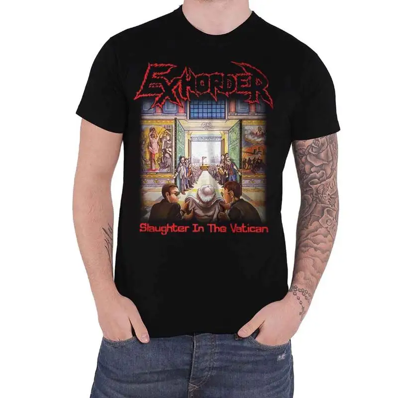 

Exhorder T Shirt Slaughter In The Vatican Band Logo New Official Mens Black Size
