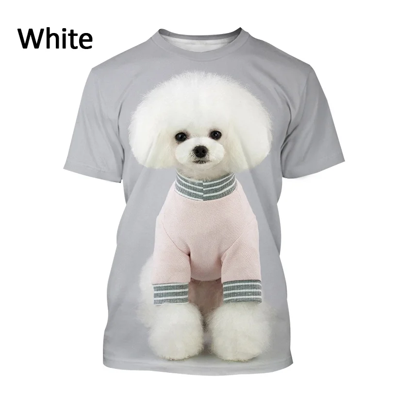 New Fashion Poodle 3D Printed T-shirt Men and Women Summer Casual Short Sleeved Pet Dog Cute Animal Shirt Top