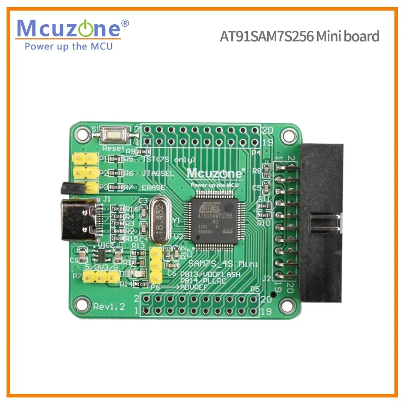 Imagem -02 - Mini Placa com Kit de Desenvolvimento Usb para Baixo Jtag Microchip Atmel Atmel Atmel Atmel Atm7 Atm7s256 7s256